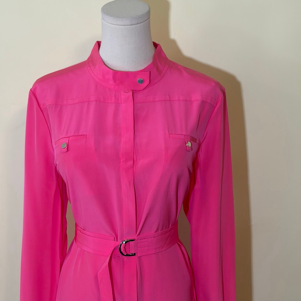 Diane von Furstenberg Women’s Mariana Silk Long Sleeve Pink Dress Size 12 - Picture 3 of 11